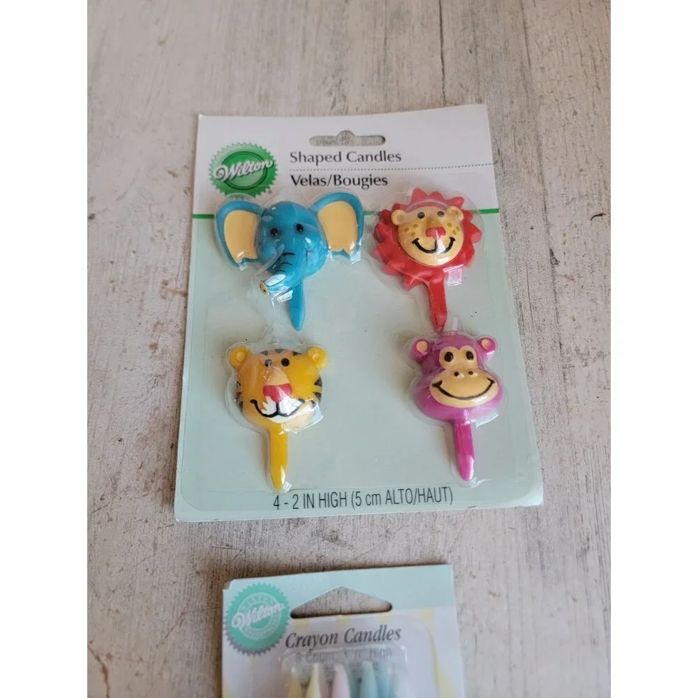 Zoo animal elephant lion crayon birthday‎ candle set unique